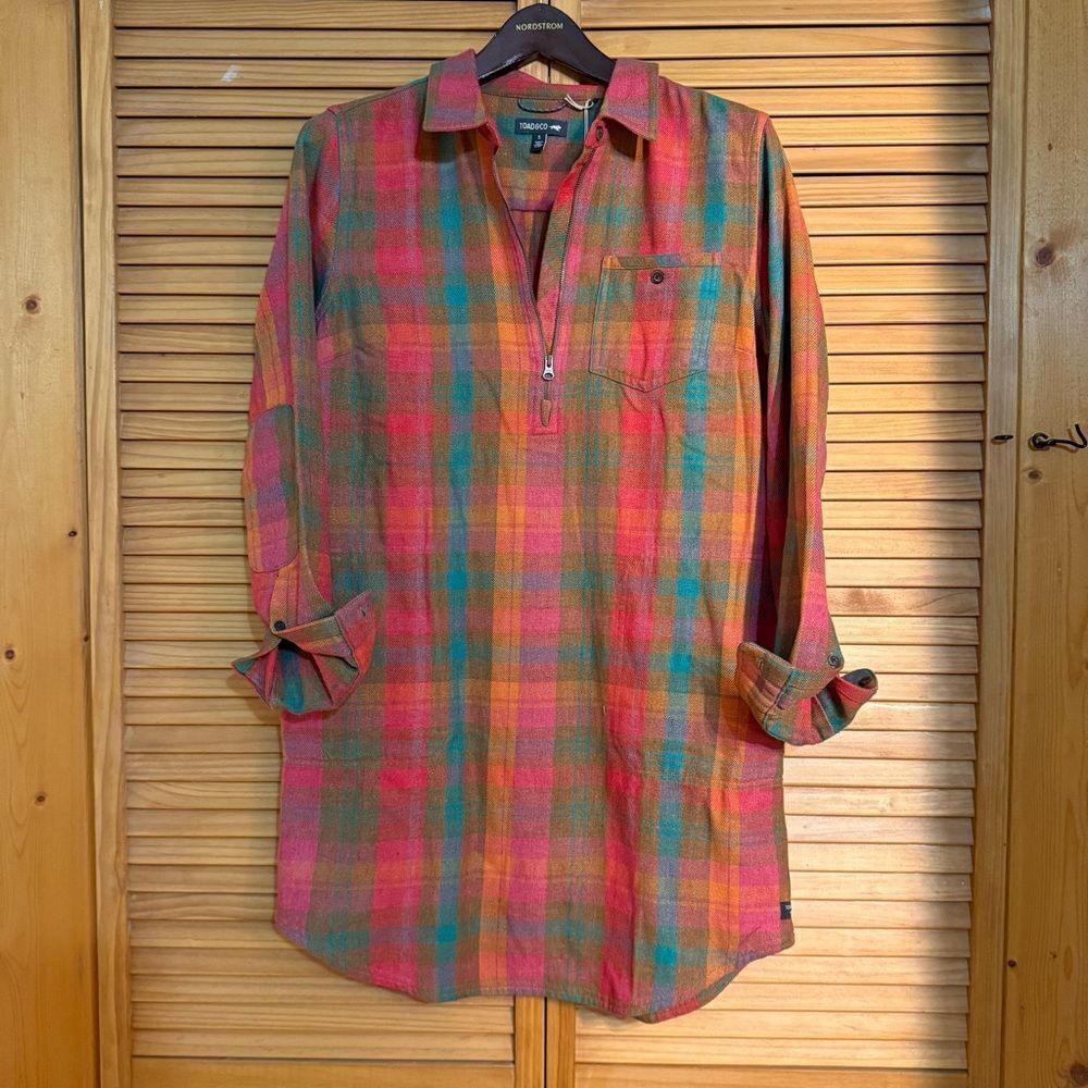 NWT Toad&Co Multicolor Plaid lily dress size small